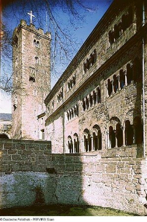 Eisenach. Wartburg, Blick auf den Palas und Bergfried