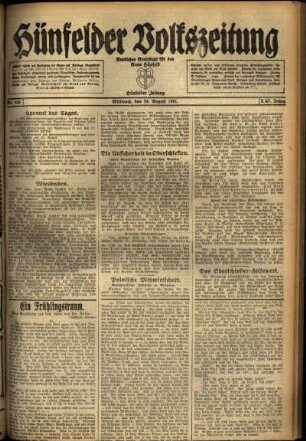 Ausgabe vom Mittwoch, den 24. August 1921.