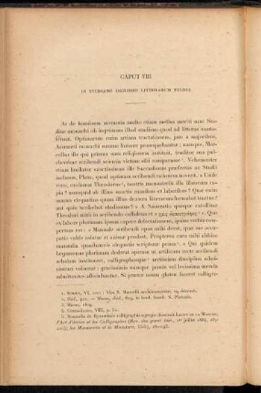 Caput VIII In Studiano cœnobio litterarum studia