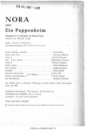 Nora oder Ein Puppenheim