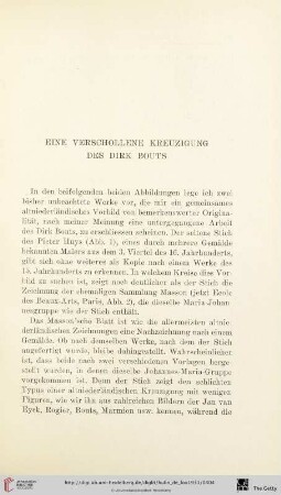 Eine verschollene Kreuzigung des Dirk Bouts