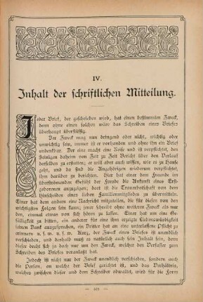 IV. Inhalt der schriftlichen Mitteilung