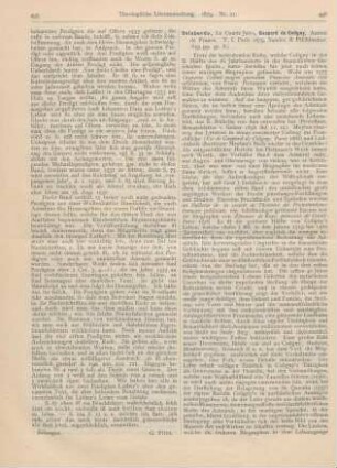 496-498 [Rezension] Delaborde, Le Comte Jules, Gaspard de Coligny, Amiral de France. T. 1