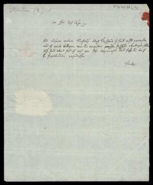 Brief von Johann Gottfried von Herder an Rudolf Erich Raspe
