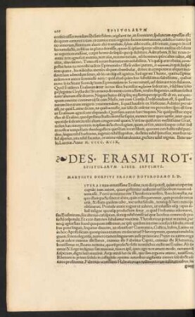 Des. Erasmi Rot. Epistolarum Liber Septimus.