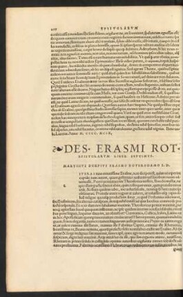 Des. Erasmi Rot. Epistolarum Liber Septimus.