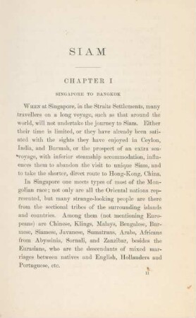 Chapter I. Singapore to Bangkok