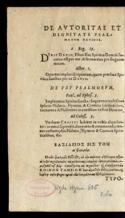 De Autoritate Et Dignitate Psalmorum Davidis.