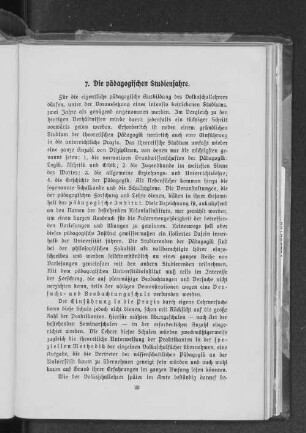 7. Die pädagogischen Studienjahre.