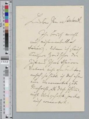Brief an Kurt von Beckerath