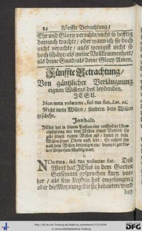 Fünffte Betrachtung.