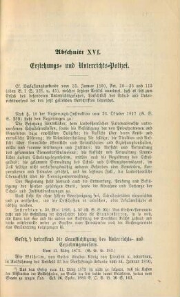 Abschnitt XVf. Erziehungs- und Unterrichts-Polizei