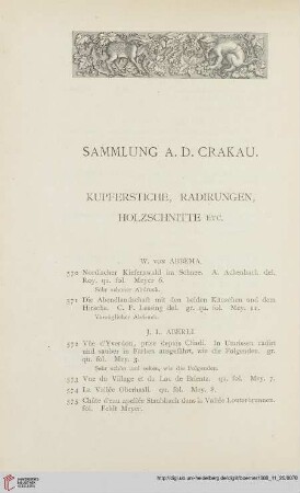 Sammlung A.D. Crakau (Nr. 570 - 3000)