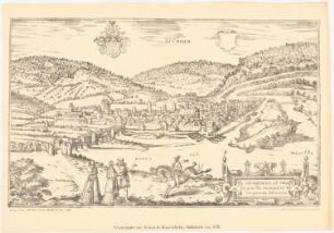 Stadtansicht von Hann. Münden: Stadtansicht aus dem Städtebuch von Bruin und Hogenberg 1576