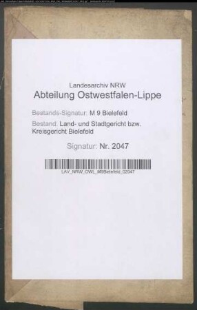 Ausschließung der Gütertrennung der Eheleute Gustav Ziegler und Adelheide geb. Bentlage, Bielefeld