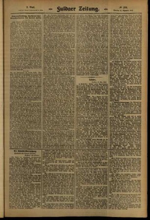 Zweite Ausgabe vom Dienstag, den 31. Dezember 1912.