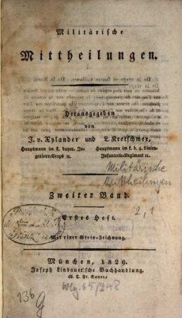 Militärische Mittheilungen. 2. 1829