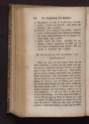II. Ausziehung der Quadrat- und Kubiwurzel.