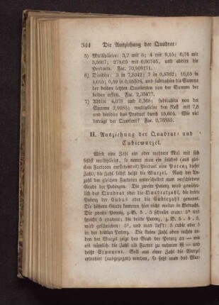 II. Ausziehung der Quadrat- und Kubiwurzel.