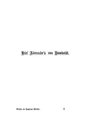 Brief Alexander's von Humboldt.