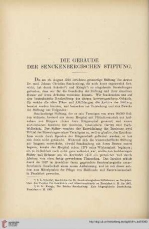Die Gebäude der Senckenbergischen Stiftung