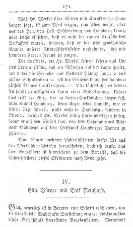 IV. Elise Bürger und Carl Reinhard.