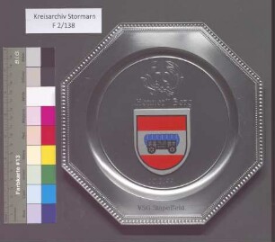 Verein für Sport- und Gemeinschaftspflege von 1968 e.V., Stapelfeld: Ehrenteller mit Gravur "70. Hans Joachim Berg", 20. Februar 1991