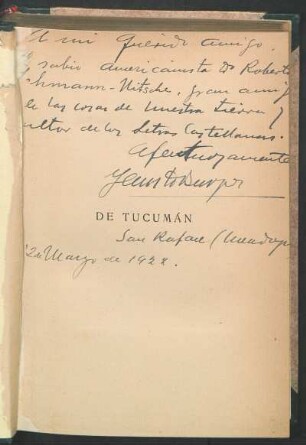 Dedicatoria manuscrita