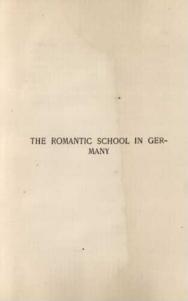 The romantic school in Germany