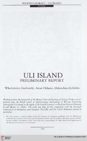 16: Uli island : preliminary report