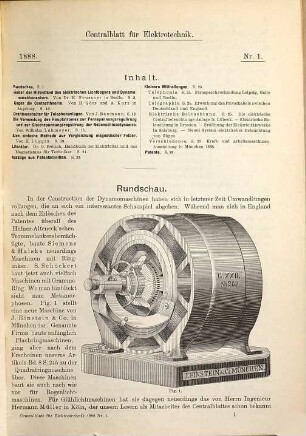 Centralblatt für Elektrotechnik : erste deutsche Zeitschr. für angewandte Elektricitätslehre. 10 = Bd. 10. 1888