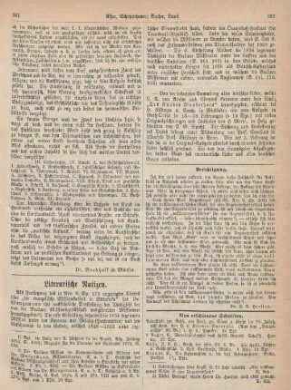 261-264 Literarische Notizen