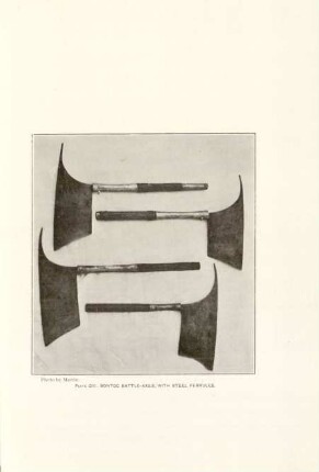 Plate CIII. Bontoc battle-axes, with steel ferrules