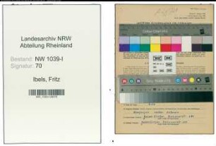 Entnazifizierung Fritz Ibels , geb. 13.10.1897 (Angestellter)