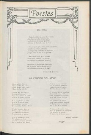 Poesías : El indio [y] La canción del amor