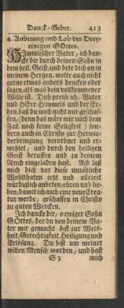 4. Anbetung und Lob des Dreyeinigen Gottes.