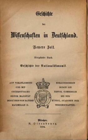 Geschichte der National-Oekonomik in Deutschland