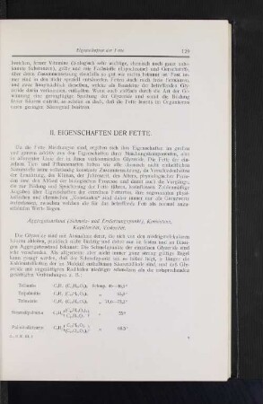 II. Eigenschaften der Fette.