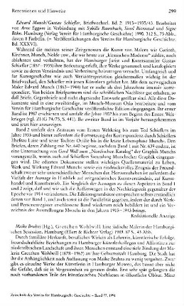 Gretchen Wohlwill, eine jüdische Malerin der Hamburgischen Sezession, Maike Bruhns (Hrsg.) : Hamburg, Ellert & Richter, 1989