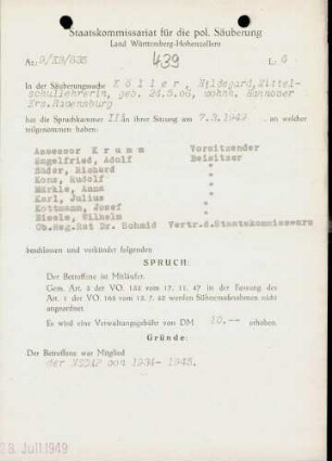 Köller, Hildegard
