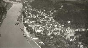 Bad Schandau. Stadtansicht. Luftbild-Schrägaufnahme von Südosten