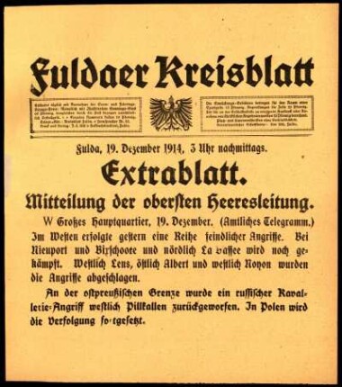 Zweite Ausgabe vom Samstag, den 19. Dezember 1914.