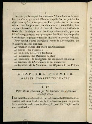 2-32, Chapitre Premier. Objets Constitutionnels