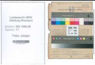 Entnazifizierung Juergen Frese , geb. 22.12.1914 (Kaufmann)
