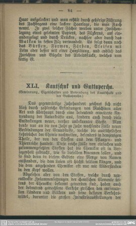XLI. Kautschuk und Guttapercha