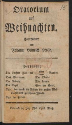 Oratorium auf Weihnachten