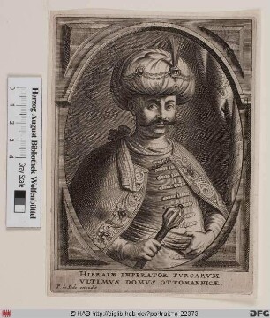Bildnis Ibrahim, Sultan der Türkei (reg. 1640-48)