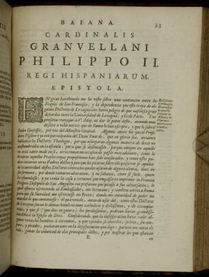 Cardinalis Granvellani Philippo II. Regi Hispaniarum. Epistola