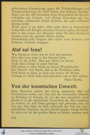 Von der kosmischen Umwelt.