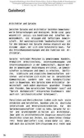 Architektur und Sprache
